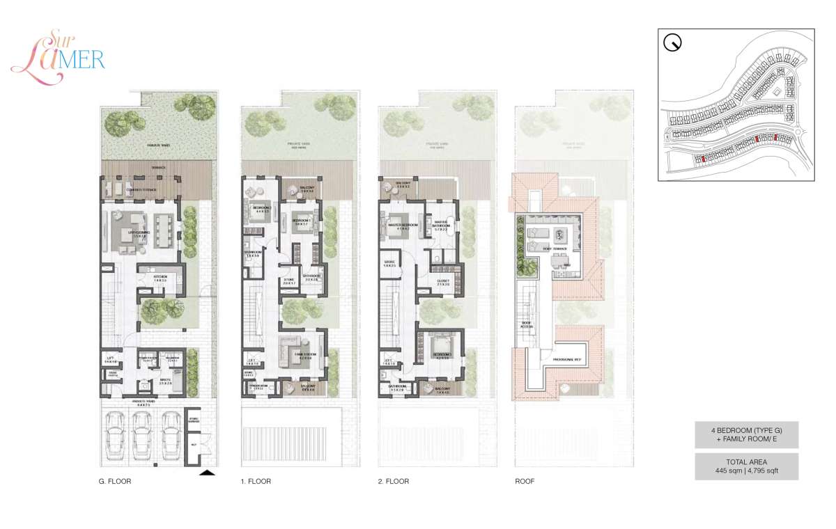 4 Bedroom Type G, Size 4795 sq.ft - Sur La Mer